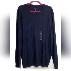 Alfani Men's Deep Blue Neo Navy Crewneck Sweater Size XXL lightweight NWT